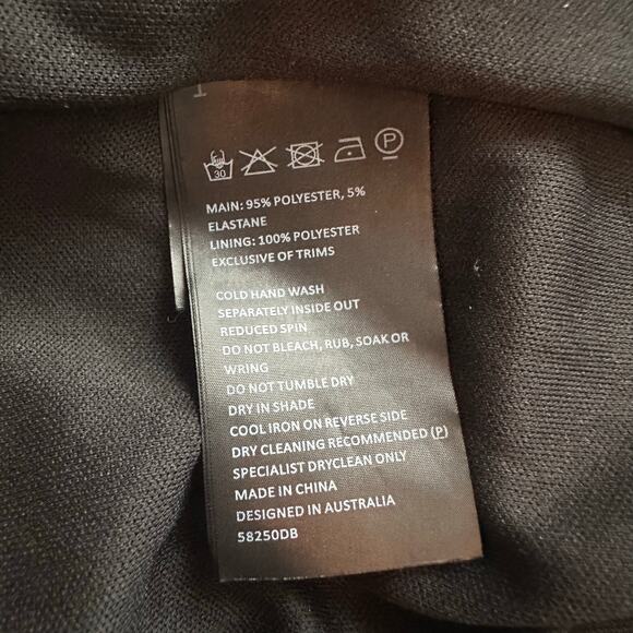 Bardot black velvet n-neck long sleeve midi dress size 6 - Picture 9 of 12